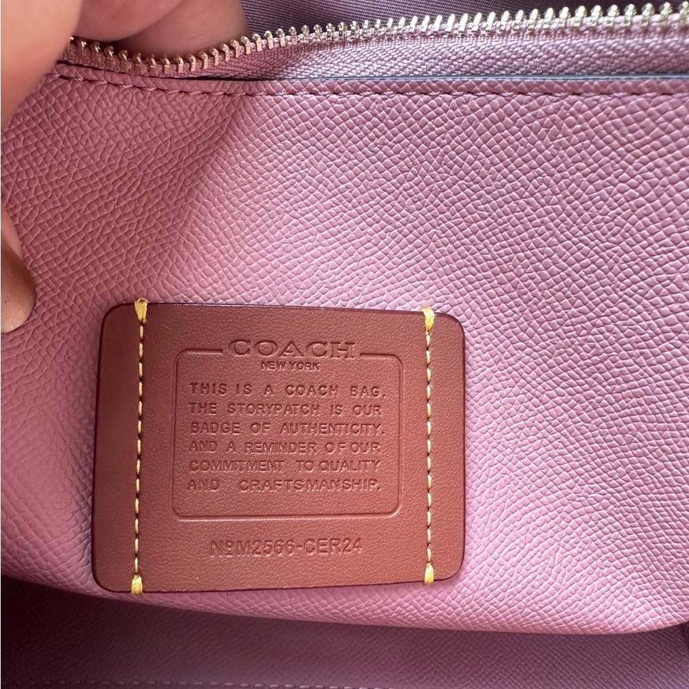 Coach Pink Tote Bag Signature Canvas Crossbody Chic - Picture 11 of 11